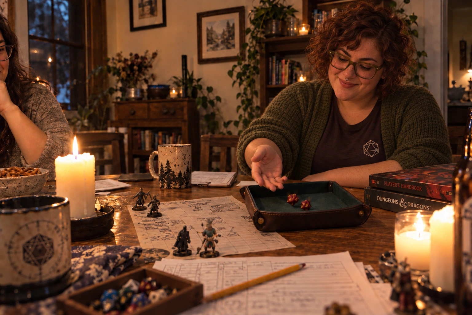 A candlelit D&D game