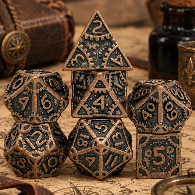 Artificer's Machination Metal DND Dice 7 Set