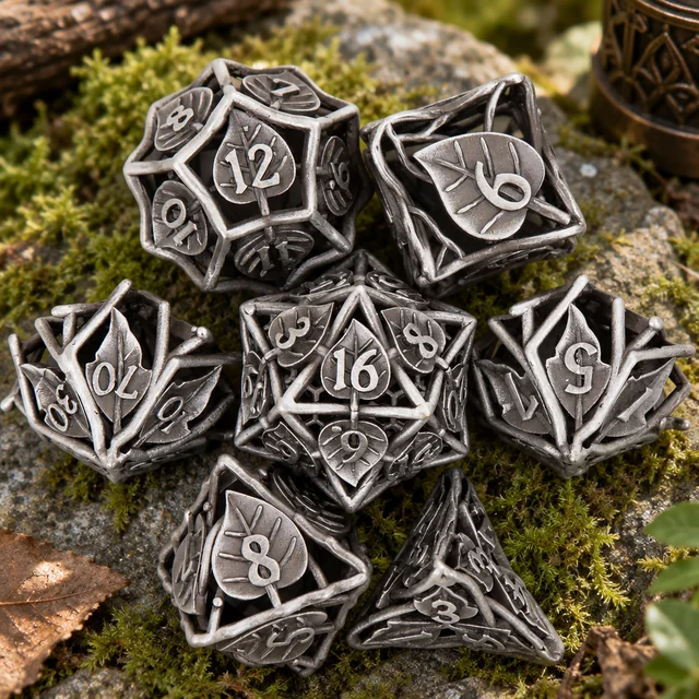 Silverleaf Metal DND Dice 7 Set