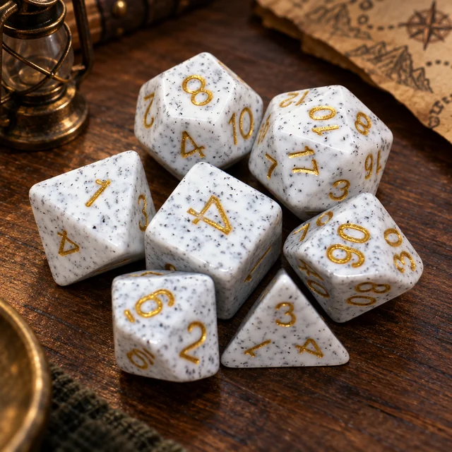 Sanctuary Stone Acrylic DND Dice 7 Set