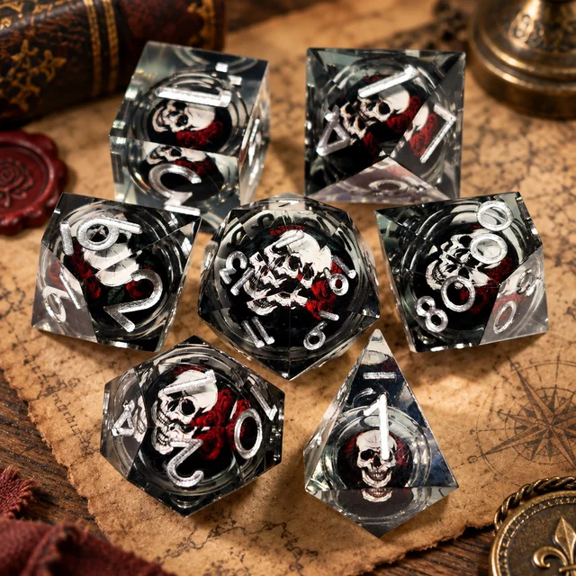 Gravebloom Liquid Core DND Dice 7 Set