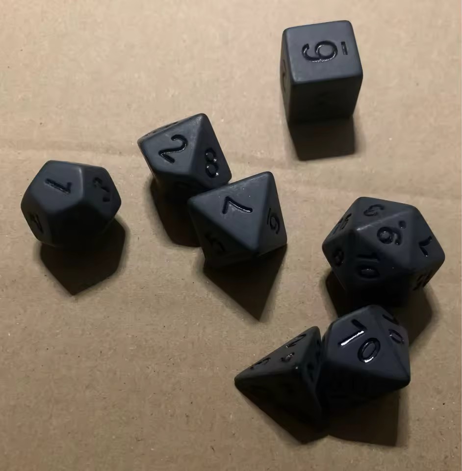 Review photo of Black Stealth Acrylic DND Dice 7 Set